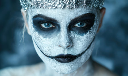 Icy winter portrait of a mysterious womanの素材