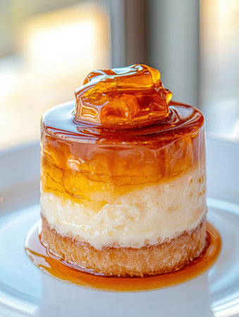 Delicious caramel cheesecake dessertの素材