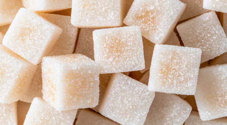 Pile of white sugar cubesの素材