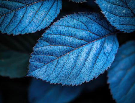 Vibrant blue leaf textureの素材