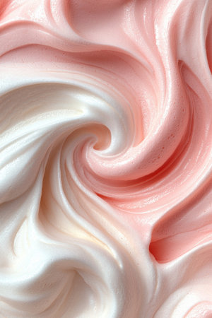 Swirling pink and white creamy textureの素材