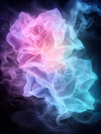 ethereal rose flower in smoky hazeの素材