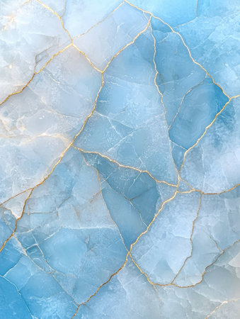 Elegant blue marble texture with golden veinsの素材