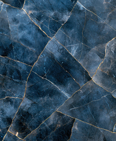 Elegant blue marble texture with golden veinsの素材
