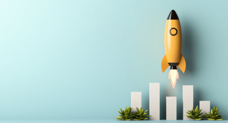 Rocket launch startup business growth conceptの素材