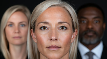 Serious business people in formal attireの素材