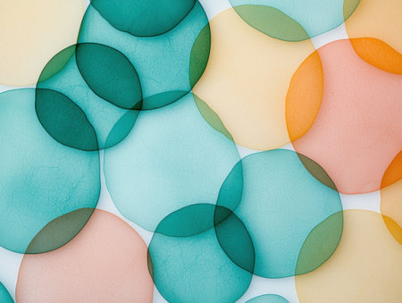 abstract colorful overlapping shapes backgroundの素材