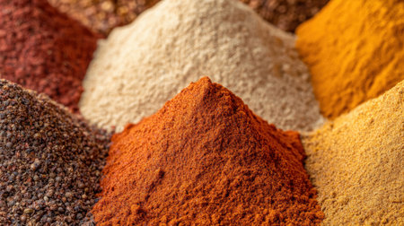 Assortment of colorful spices and herbsの素材