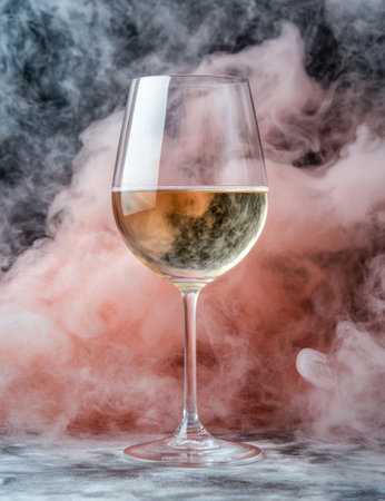 Smoky glass of white wineの素材