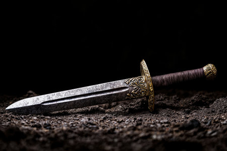 Ornate sword in the dirtの素材