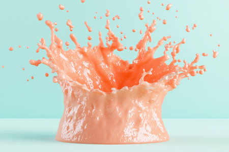 Vibrant orange liquid splashの素材