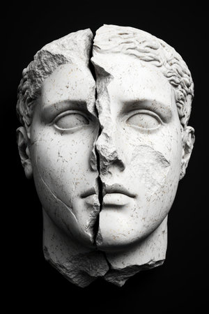 Cracked marble statue headの素材