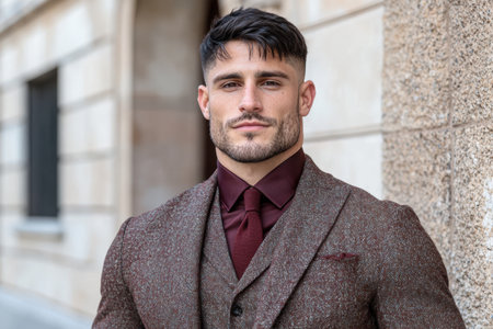 Stylish young man in formal attireの素材