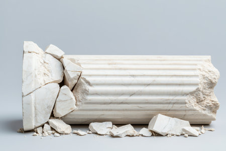 Stacked marble columns and debrisの素材