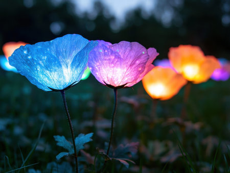 Vibrant Floral Landscape at Duskの素材