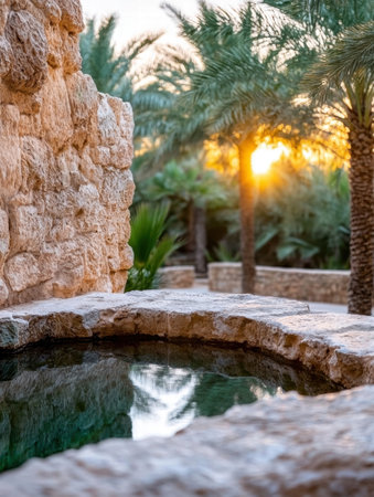 Serene oasis in the desertの素材