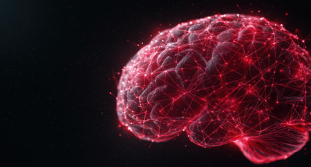 Glowing neural network brain illustrationの素材