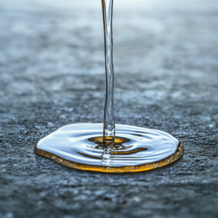 Water droplet splash on a reflective surfaceの素材