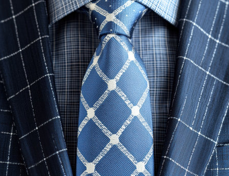 Close-up of a stylish patterned necktieの素材