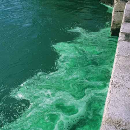 Vibrant green swirling waterの素材