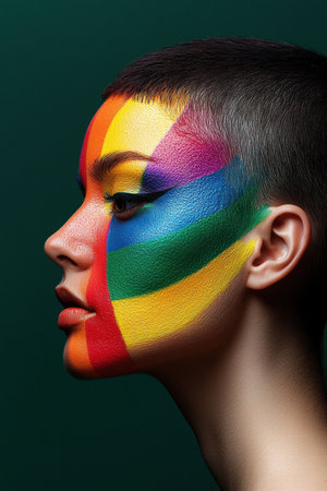 Colorful face paint portraitの素材