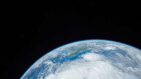 Stunning view of the earth from spaceの素材