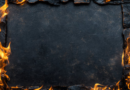Fiery black background with copy spaceの素材