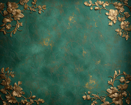 Elegant floral background with golden flowersの素材