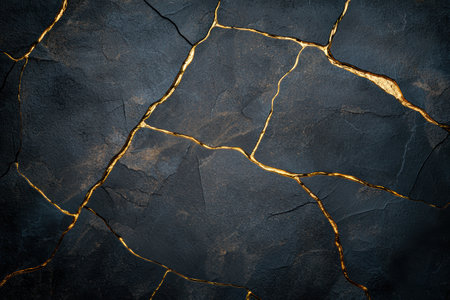 abstract golden cracked stone backgroundの素材