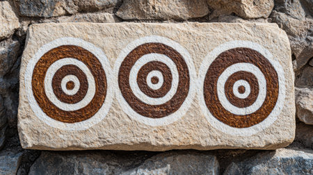 Decorative stone slab with concentric circle patternsの素材