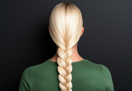 Blonde woman with braided hairstyleの素材