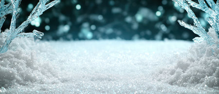 Icy winter wonderland landscapeの素材