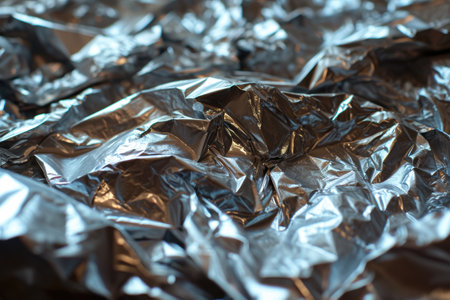 Crumpled metallic foil texture backgroundの素材