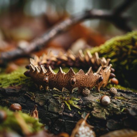 Spiny forest creature in natural habitatの素材