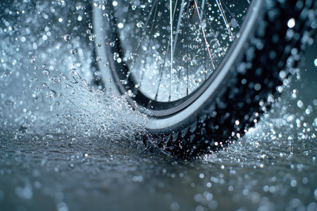 Splashing water droplets on a glass surfaceの素材