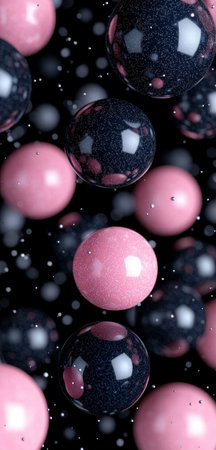 Sparkling pink and black spheresの素材