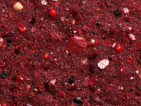 Closeup of red crystalline mineral textureの素材