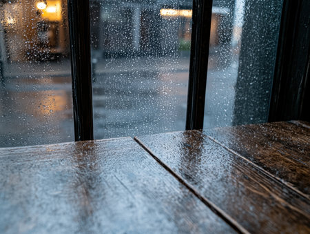 Rainy day through windowの素材