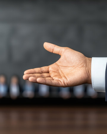 Businessman offering handshake in formal meetingの素材