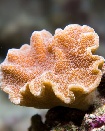 Vibrant orange coral underwaterの素材