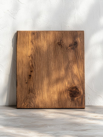 Rustic wooden board on a textured backgroundの素材