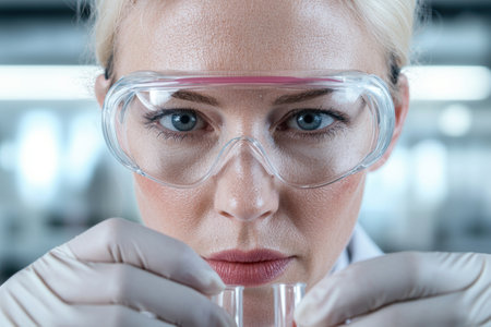 Female scientist conducting research in a laboratoryの素材
