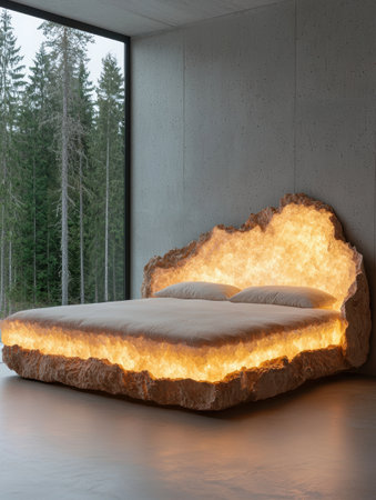 Luxury Crystal Geode Bed in Modern Minimalist Bedroomの素材