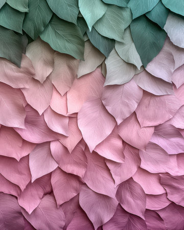 Pink and green leaves background textureの素材