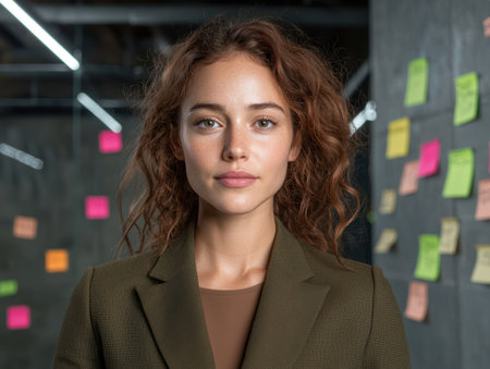 Portrait of a young businesswoman in a modern officeの素材
