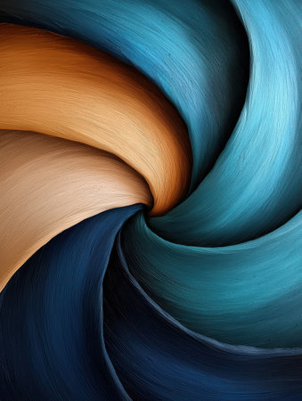 Abstract swirling paint texture in teal, blue, and brown tonesの素材