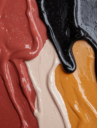 Abstract paint texture background with brown, black, beige, and gold colorsの素材