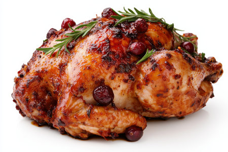 Roasted turkey with cranberries and rosemary for Thanksgivingの素材
