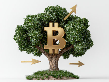 Bitcoin Growth: Cryptocurrency Investment and Financial Successの素材
