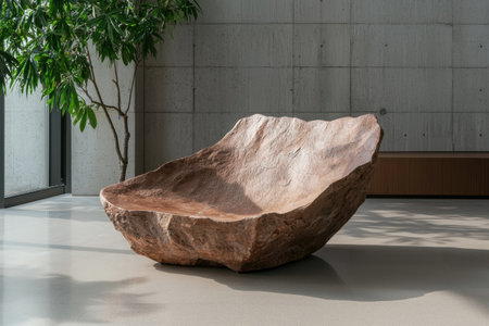 Modern stone chair in minimalist interiorの素材